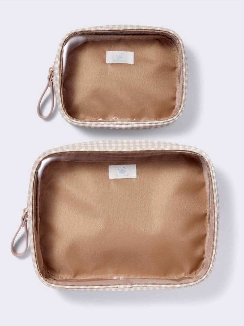 cloud island tan gingham diaper bag packing pouches 2pc